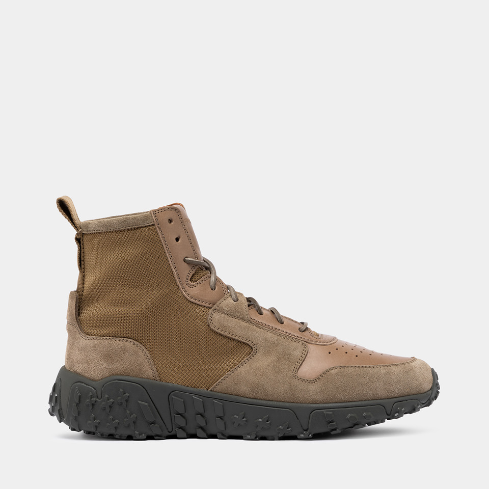 SNEAKERS VINCI X MID IN PELLE E NYLON KHAKI