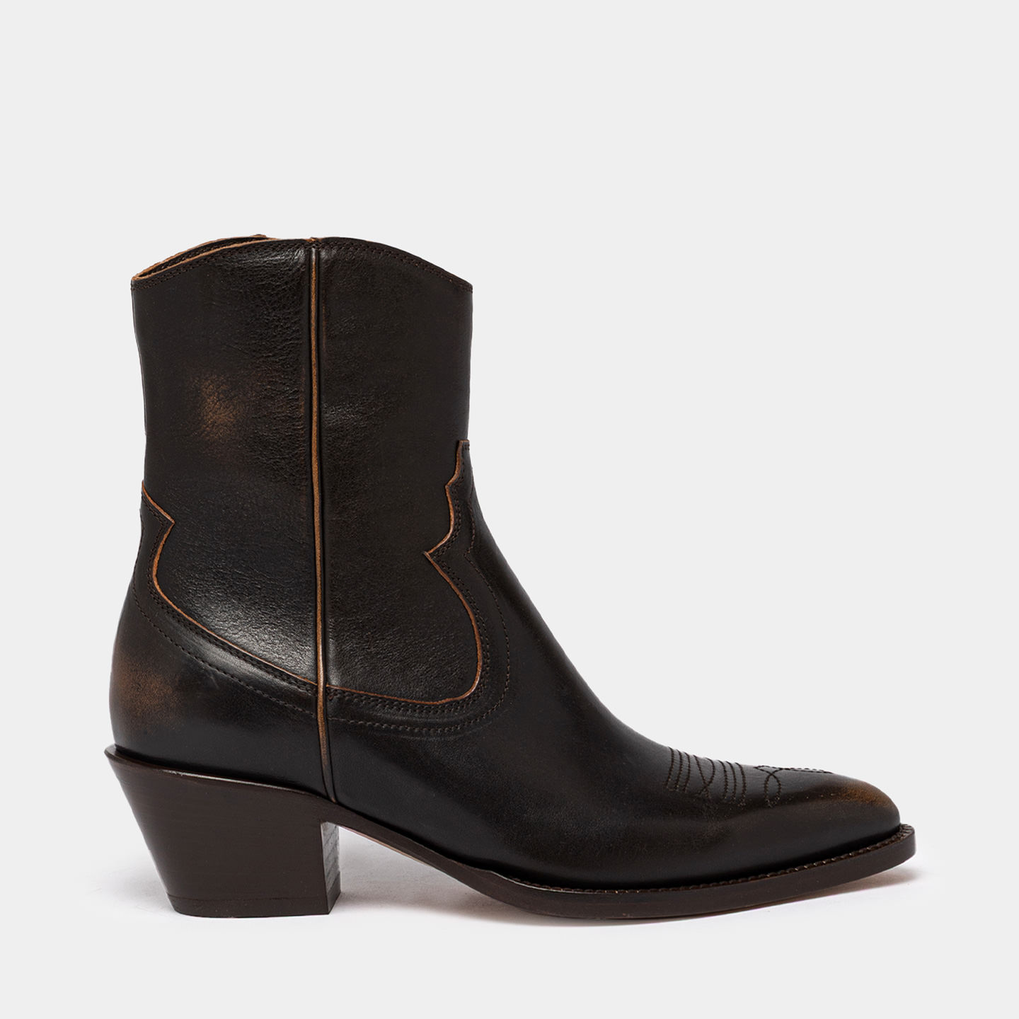 STIVALETTO ANNIE IN PELLE AGED NOCE