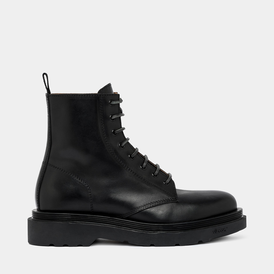 BUTTERO STORIA COMMANDO BOOTS IN BLACK LEATHER B9773MOT-UG1/01-NERO