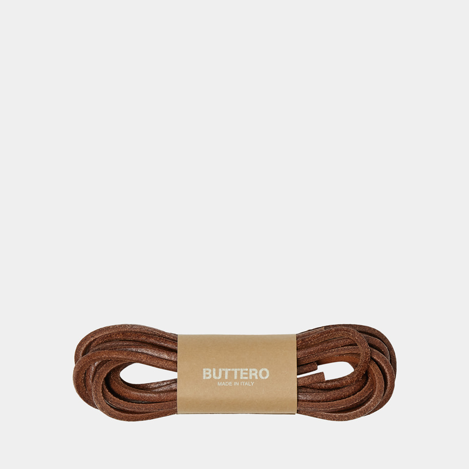 BUTTERO: LACETS EN CUIR MARRON