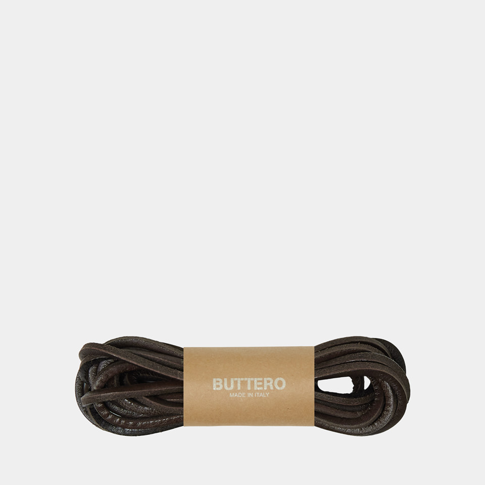 BUTTERO: LACETS EN CUIR MARRON FONCE