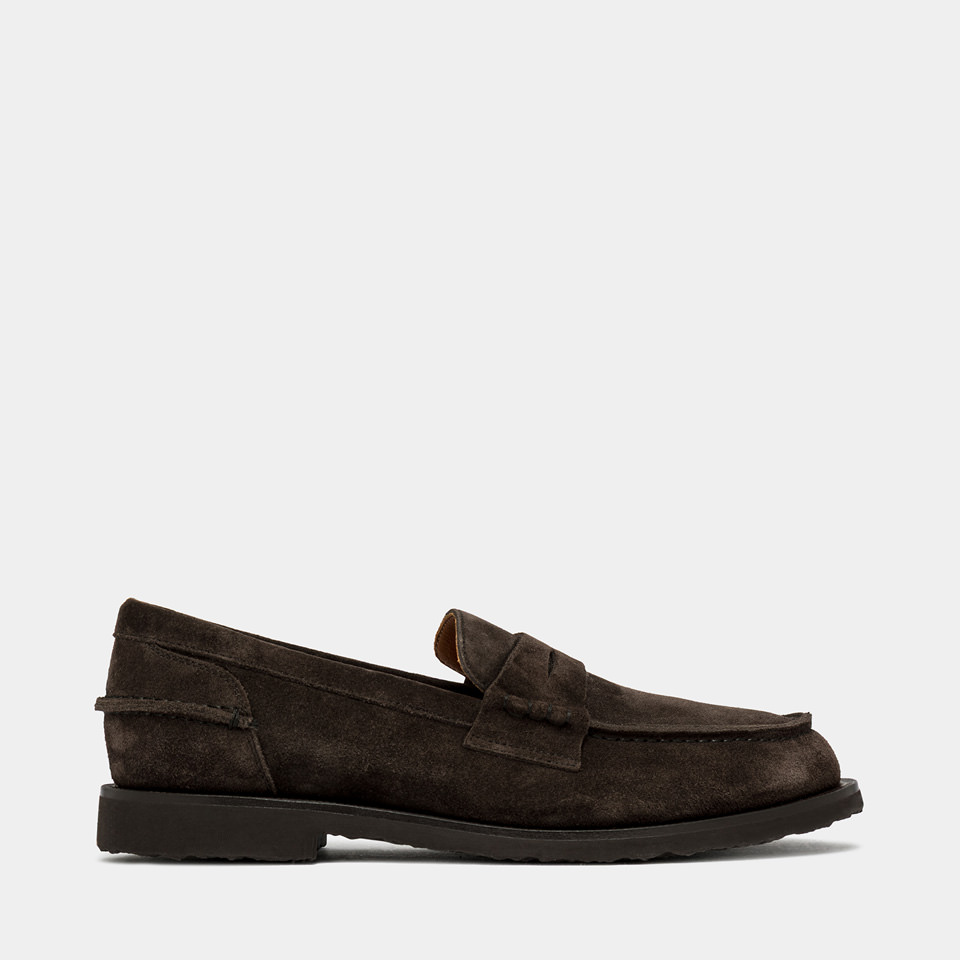 BUTTERO: MOCASSINO FENIGLIA IN SUEDE MOKA