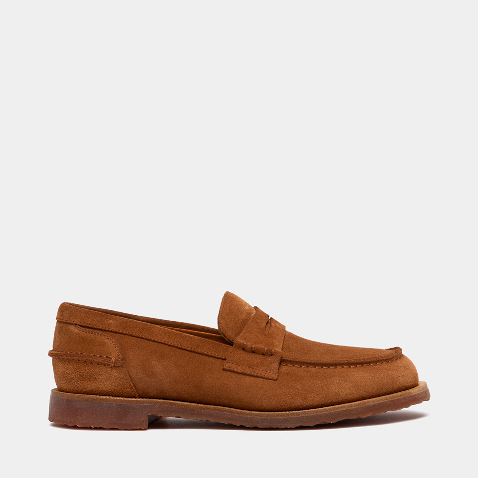 BUTTERO: FENIGLIA LOAFERS IN EARTH BROWN SUEDE