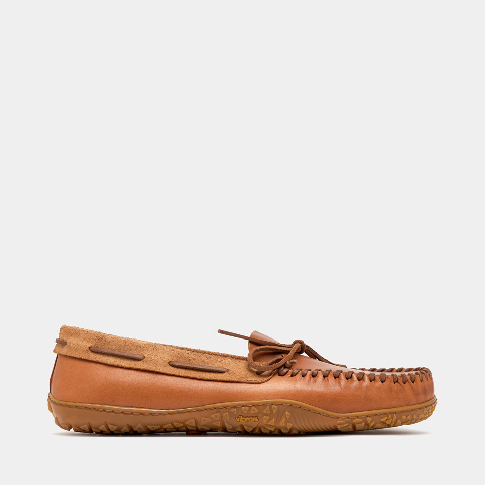 BUTTERO: TARTANA LOAFERS IN HONEY-COLORED LEATHER