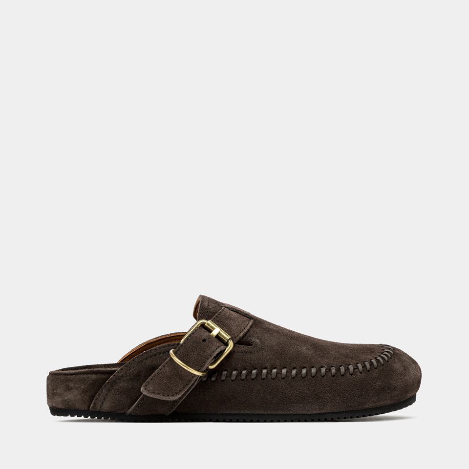 BUTTERO: SABOT CORTONA IN SUEDE MOKA