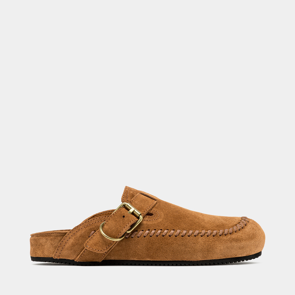 BUTTERO: SABOT CORTONA IN SUEDE TERRA