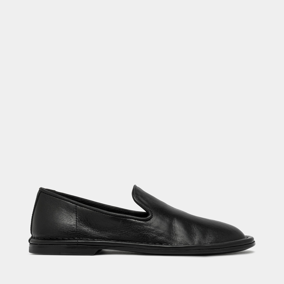BUTTERO: SLIPPER ERCOLE IN PELLE NERO