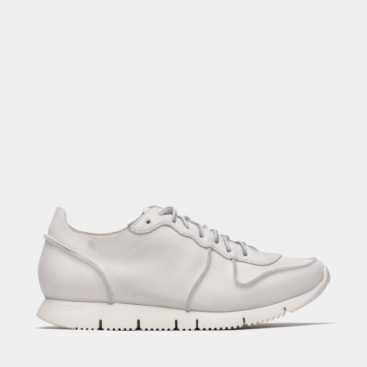 BUTTERO CARRERA SNEAKERS IN WHITE BIANCHETTO LEATHER B9710BIAN UG1
