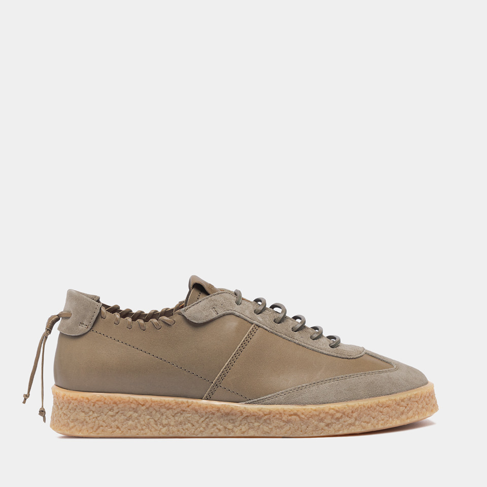 BUTTERO: SNEAKERS CRESPO IN PELLE KHAKI