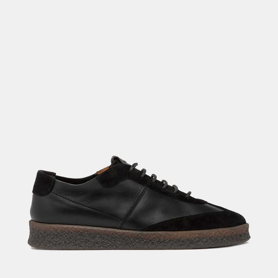 BUTTERO: CRESPO SNEAKERS IN BLACK LEATHER