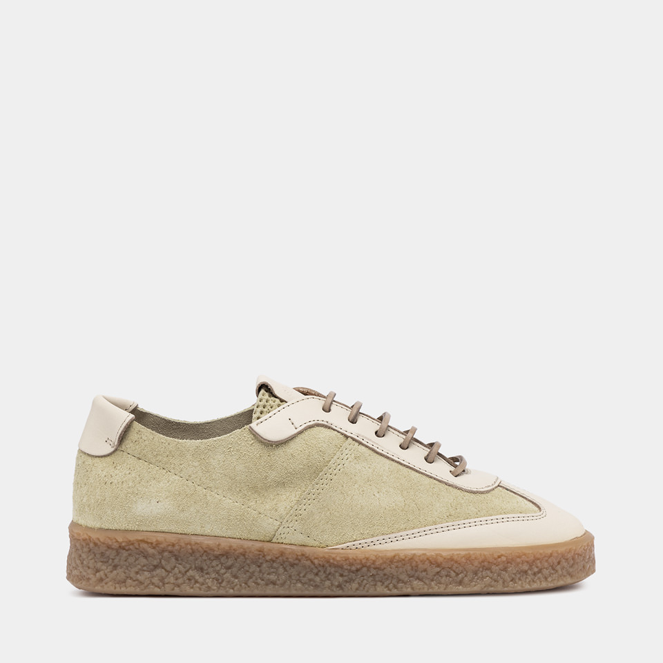 BUTTERO: CRESPO SNEAKERS IN YELLOW SUEDE