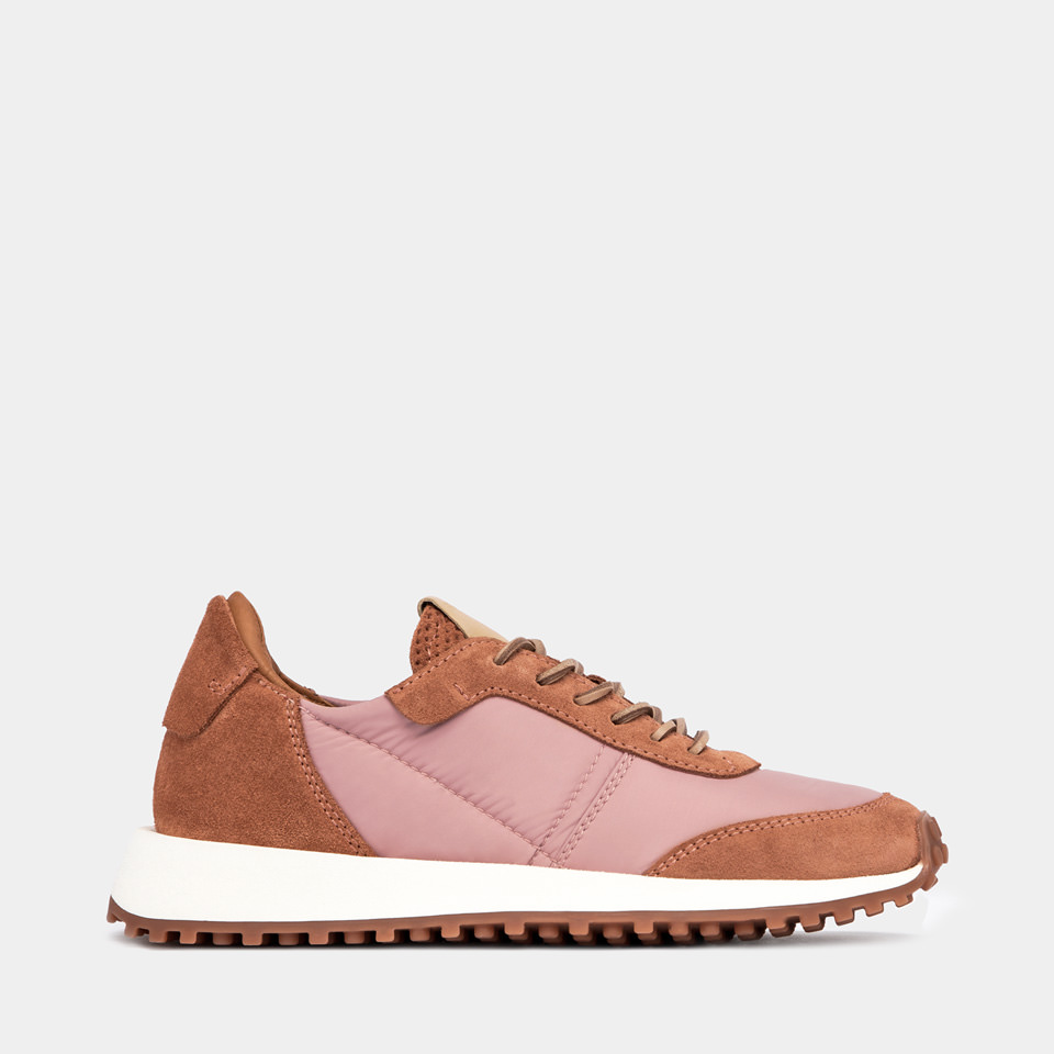 BUTTERO: FUTURA SNEAKERS IN NYLON AND SUEDE TAN