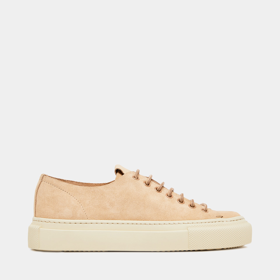 BUTTERO: TANINA SNEAKERS IN CAMEL BROWN SUEDE