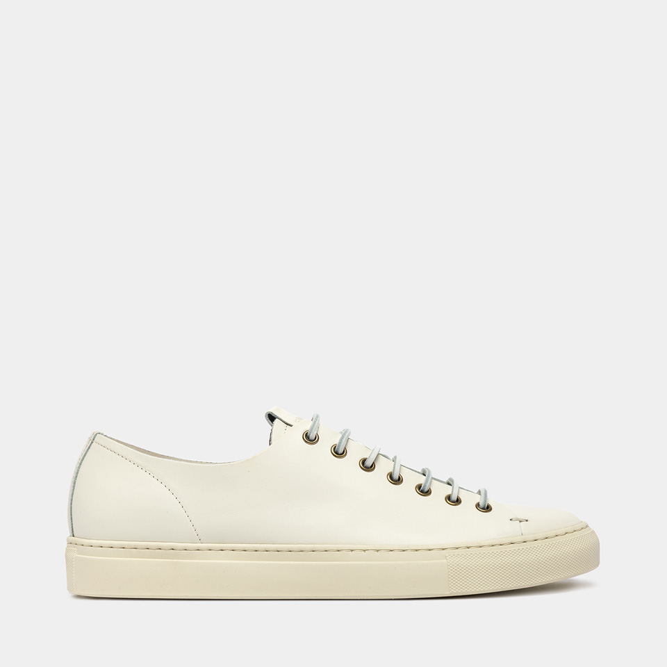 BUTTERO: TANINO SNEAKERS IN WHITE LEATHER