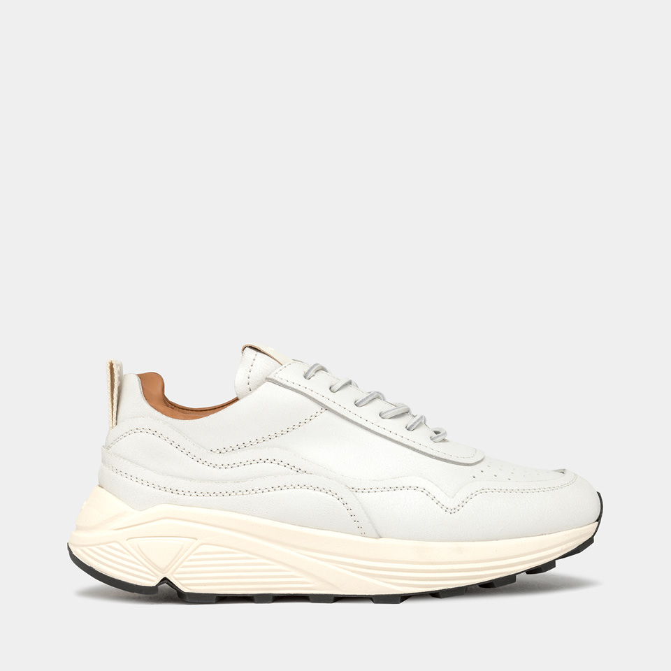 BUTTERO: SNEAKERS VINCI IN BIANCHETTO BIANCO