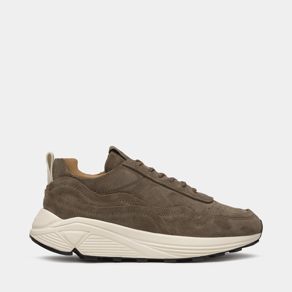 BUTTERO: SNEAKERS VINCI IN SUEDE TABACCO