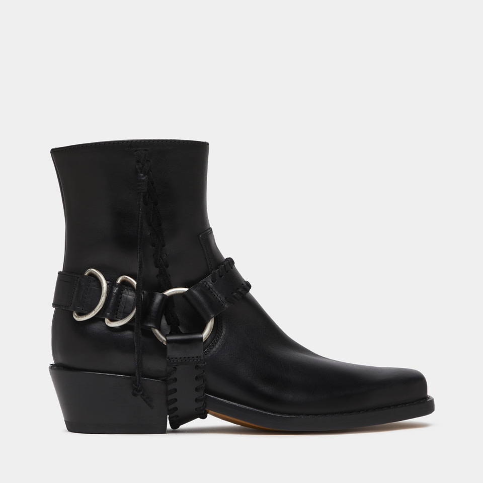 BUTTERO: DALTON BOOTS IN BLACK LEATHER 