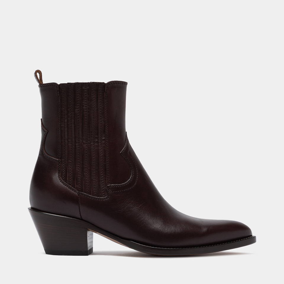 BUTTERO: BOTTINE ANNIE EN CUIR EBONY