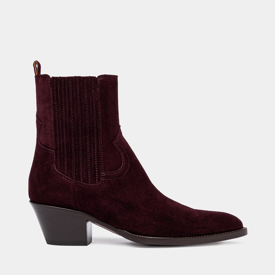 BUTTERO ANNIE ANKLE BOOTS IN AMARONE BURGUNDY SUEDE B10190GORH DC1 51 AMARONE