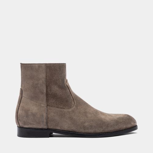 BUTTERO: FLOYD ANKLE BOOTS IN FOREST COLOR SUEDE