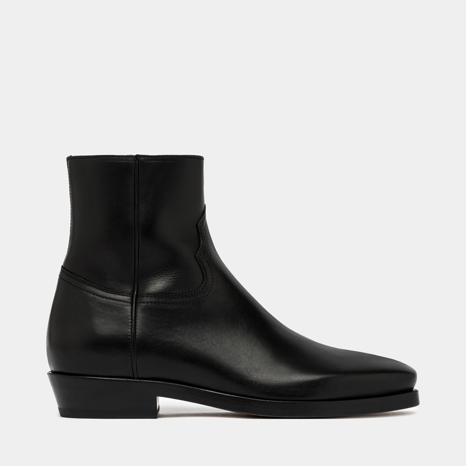 BUTTERO: MAURI BOOTIES IN BLACK LEATHER