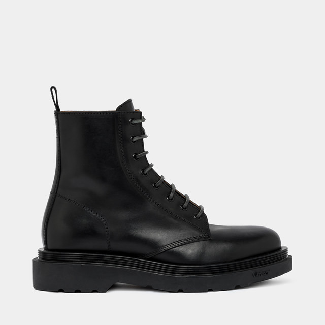 BUTTERO STORIA COMMANDO BOOTS IN BLACK LEATHER