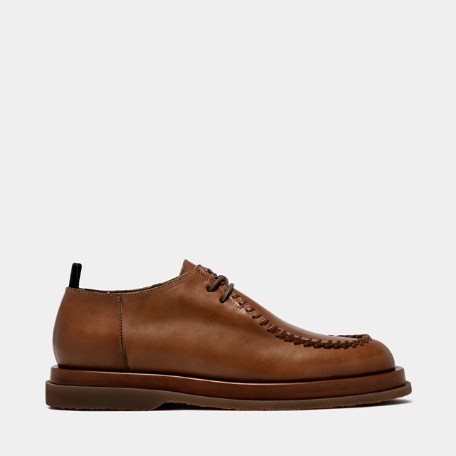 BUTTERO: LABORATORIO DERBY SHOES IN NATURAL COLOR LEATHER (B9532MOT-UG1/10)