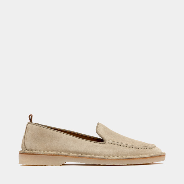 BUTTERO: ARGENTARIO LOAFER IN SUEDE BEIGE