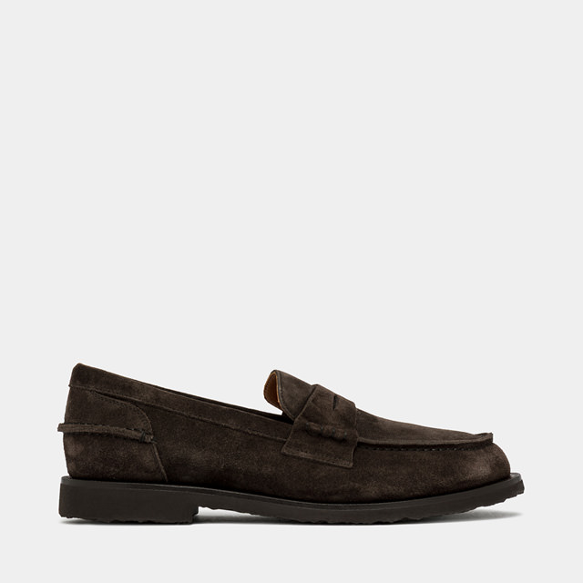 BUTTERO: FENIGLIA LOAFERS IN MOKA BROWN SUEDE