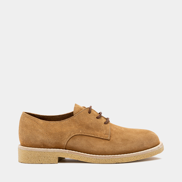 BUTTERO DANTE DERBY SHOES IN COPPER BROWN SUEDE