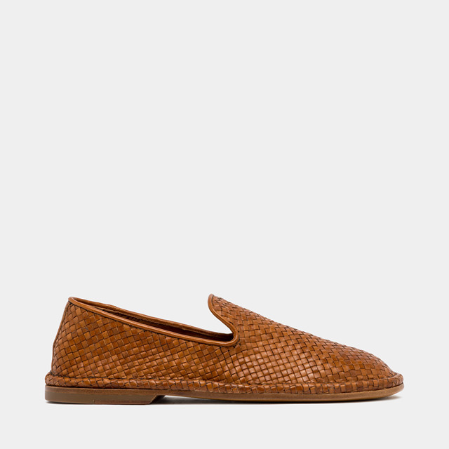 BUTTERO: ERCOLE SLIPPERS IN NATURAL COLOR LEATHER