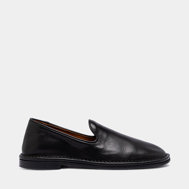 BUTTERO ERCOLE SLIPPERS IN BLACK LEATHER