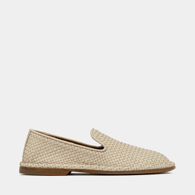 BUTTERO: SLIPPER ERCOLE IN PELLE PANNA