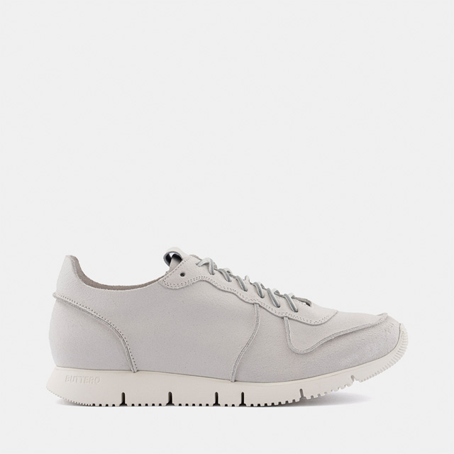 BUTTERO CARRERA SNEAKERS IN WHITE CRACKED-EFFECT LEATHER