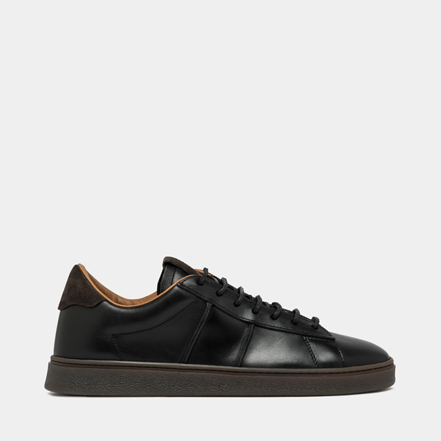 BUTTERO: BURRO SNEAKERS IN BLACK LEATHER
