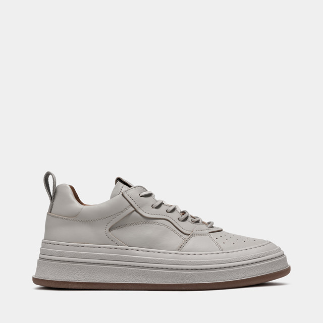 BUTTERO: CIRCOLO SNEAKERS IN GRAY LEATHER (B9720ROUS-UG1/06)