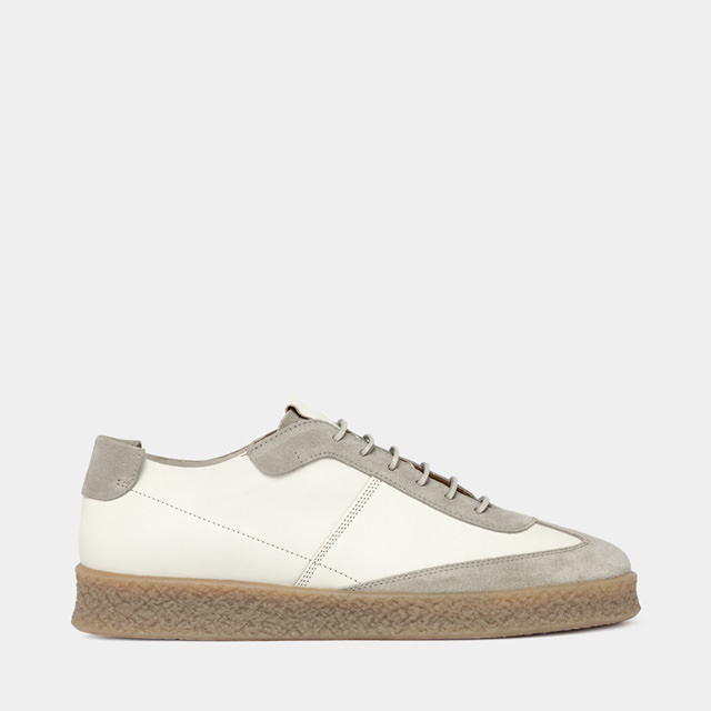 BUTTERO BASKET CRESPO EN CUIR BLANC