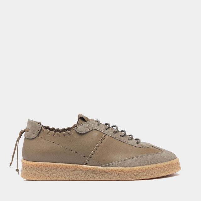 BUTTERO CRESPO SNEAKERS IN KHAKI LEATHER