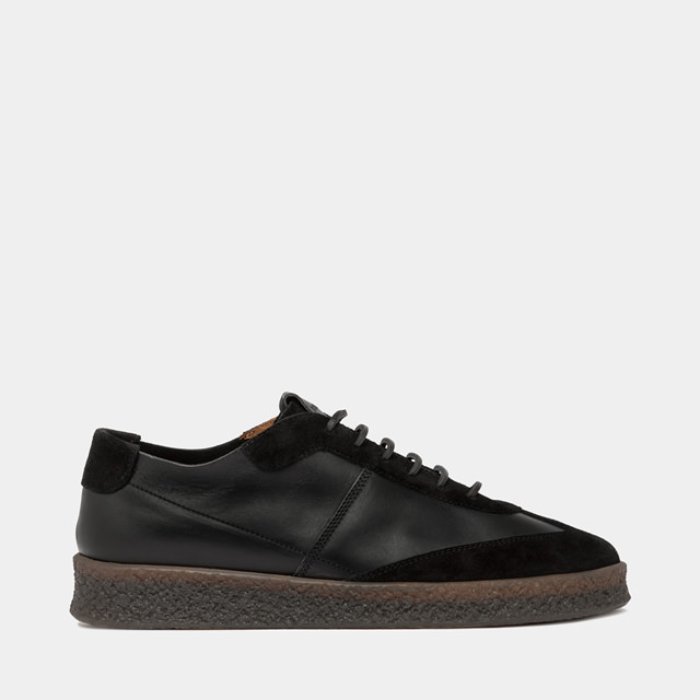 BUTTERO BASKET CRESPO EN CUIR NOIR