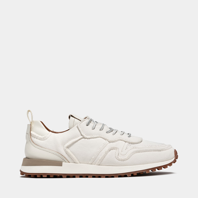 BUTTERO FUTURA SNEAKERS IN PADDED WHITE CANVAS