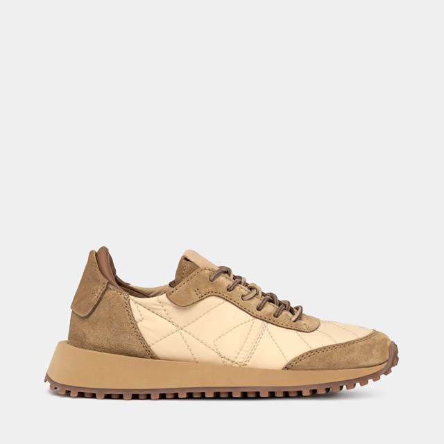 BUTTERO FUTURA SNEAKERS  IN COPPER BROWN NYLON AND SUEDE 