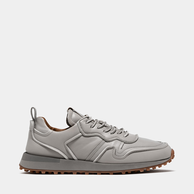 BUTTERO FUTURA SNEAKERS IN PADDED GRAY LEATHER