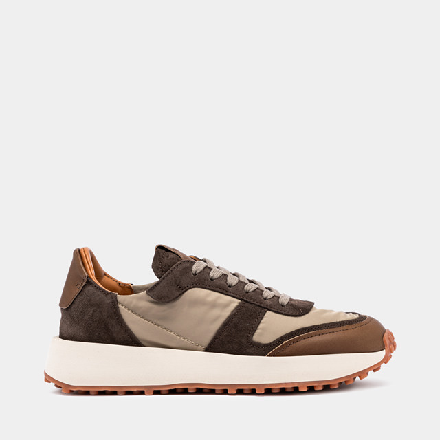 BUTTERO FUTURA X SNEAKERS IN COFFEE BROWN SUEDE AND NYLON