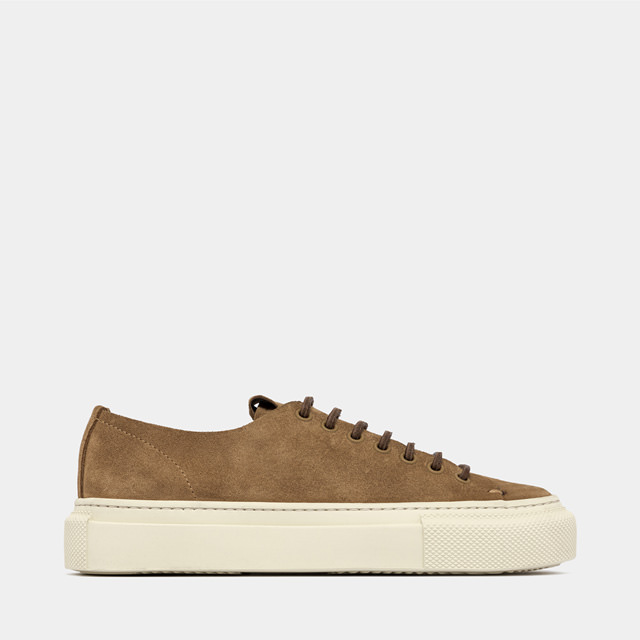 BUTTERO: TANINA SNEAKERS IN COPPER BROWN SUEDE