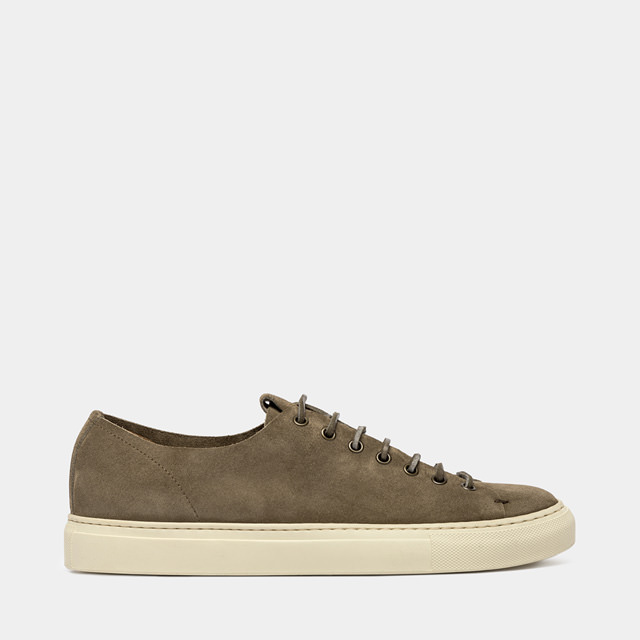 BUTTERO: TANINO SNEAKERS IN LEAD GRAY SUEDE