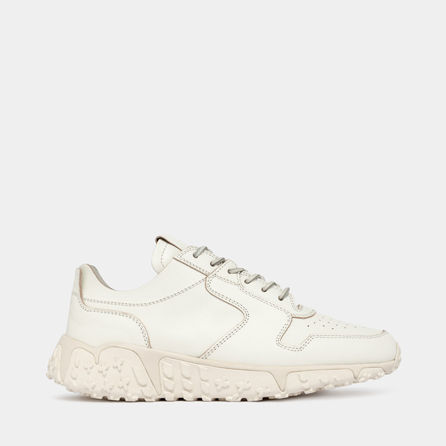 BUTTERO: VINCI X SNEAKERS IN CREAM WHITE LEATHER