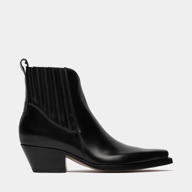 BUTTERO ERIN BOOTS IN BLACK BRUSHED LEATHER