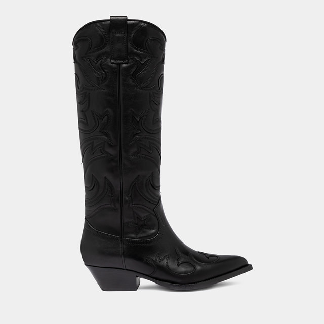 BUTTERO FLEE BOOTS IN BLACK LEATHER