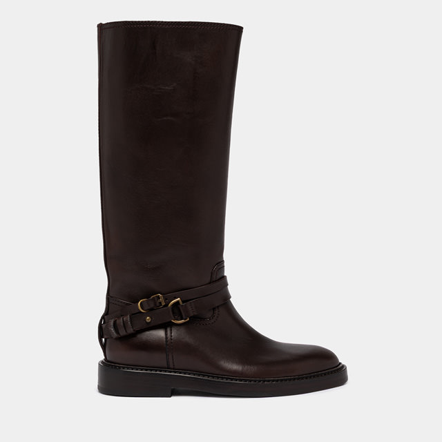 BUTTERO: LAYDEE BOOTS IN BROWN LEATHER