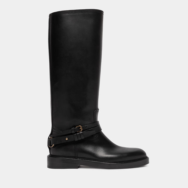 BUTTERO LAYDEE BOOTS IN BLACK LEATHER